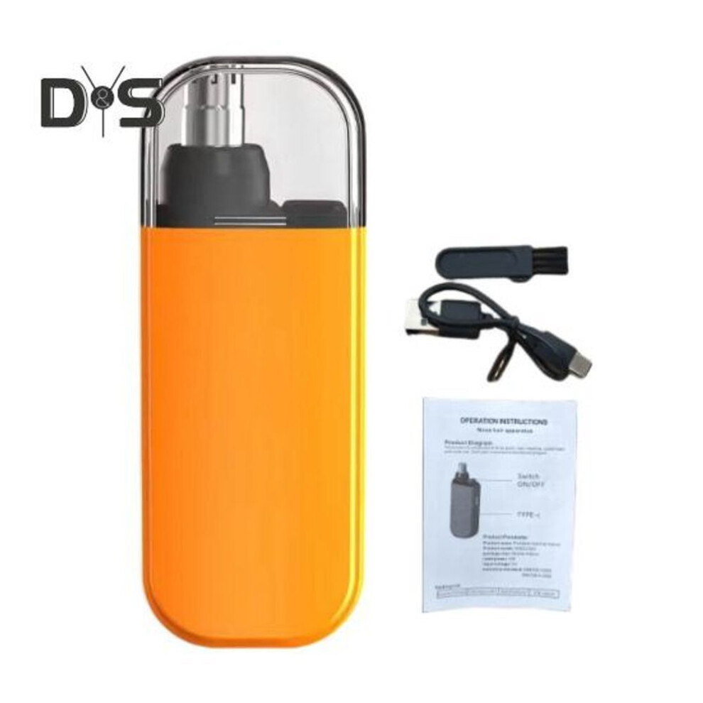 (orange) Nose Hair Trimmer For Men Waterproof Electric Portable Nose Hair Trimmer Rechargeable Multi-functional Trimming Tool For Nose Ears Eyebrows