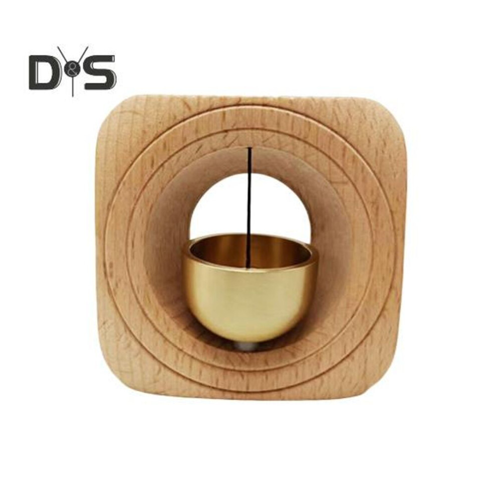 (as the picture, B) Brass Wood Shopkeepers Bell Loud Sound Front Door Hanging Bell Wind Chime Magnetic Door Opening Doorbell Home Office Coffee Shop Entrance Decoration