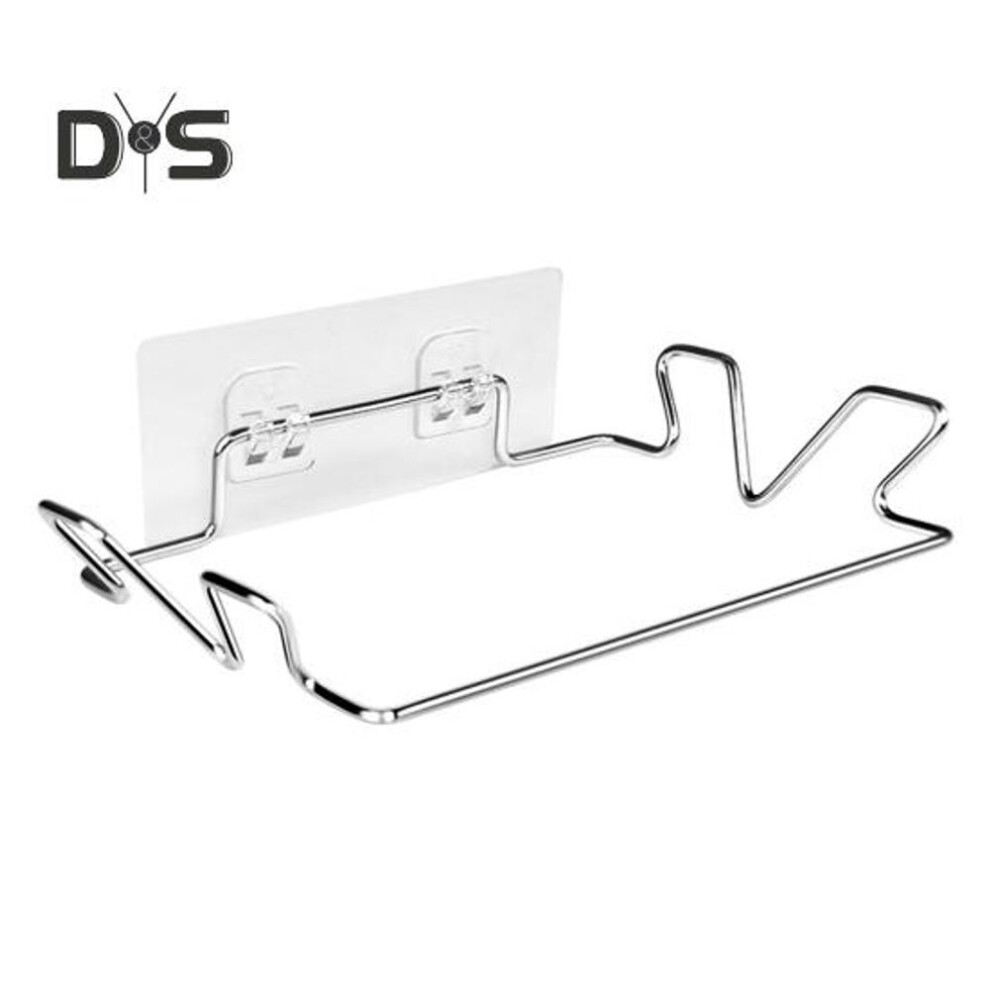 (as the picture, 1) 1/2/3pcs Garbage Bag Hanger With Strong Traceless Glue Three-layer Composite Material Adhesive Protective Film Stainless Steel Ear Garbage Rack