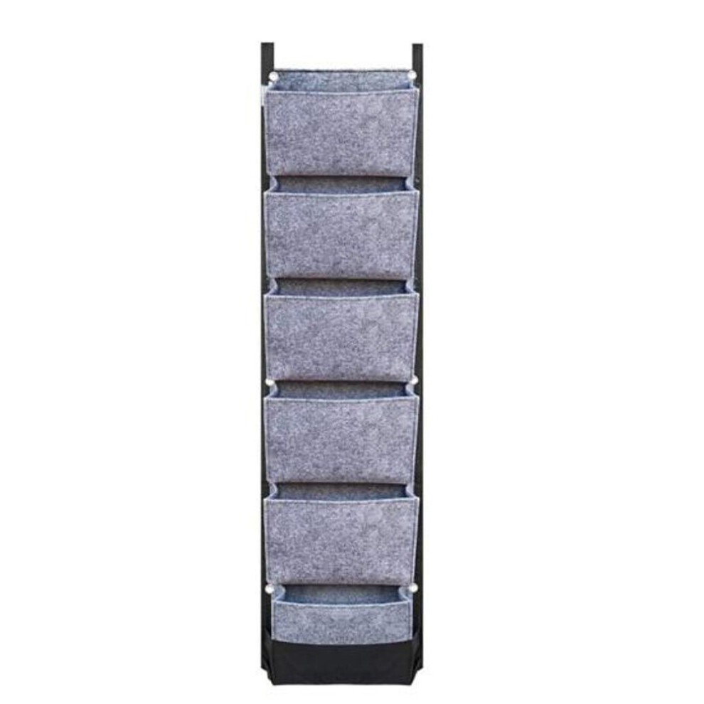 (grey) Large Felt Bags Flower Grow Bag Corrosion Resistant Novel Wall-mounted Planting Pouch Growing Container