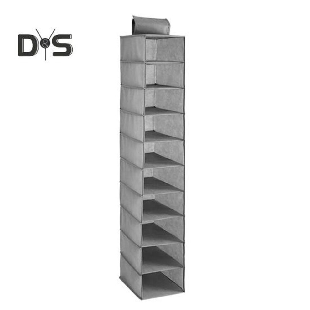(grey, S) Baseball Cap Storage Bag Organizer Large Capacity Hat Rack with 10 Compartments Easy to Assemble Cap Holder Hat Organizer