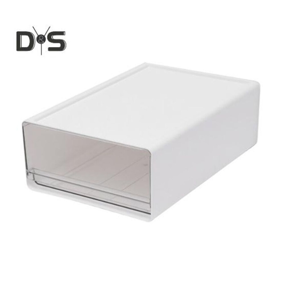 (white, L) Clear Plastic Desk Organizer Drawer Stackable Desktop Storage Box For Office Supplies Pens Markers Tape Organizer For Offices Bedrooms Kitchens