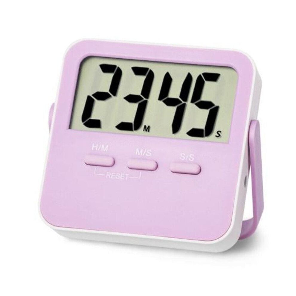 (purple) Electronic Timer Battery Powered Loud Alarm Big Digits Large LCD Display Kitchen Timer