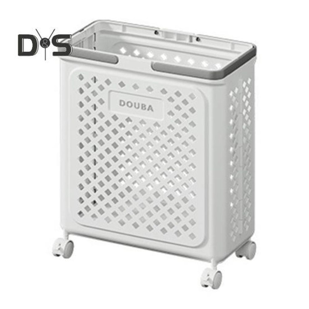 (white, S) Foldable Laundry Basket With Wheels Large Capacity Hollow Breathable Rolling Laundry Basket Dirty Clothes Hamper
