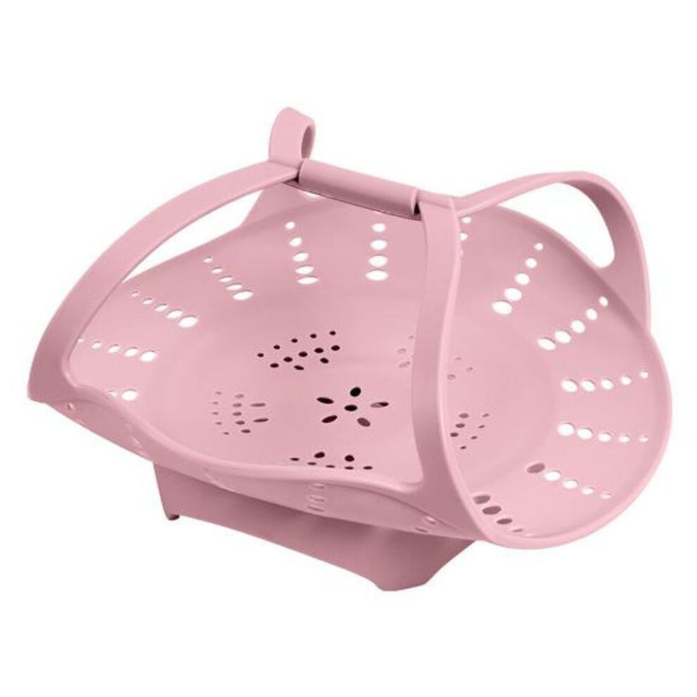 (pink) Food Grade Cooking Steamer High Temperature Resistant Reusable Nordic Style Soft Silicone Steamer Restaurant Supplies