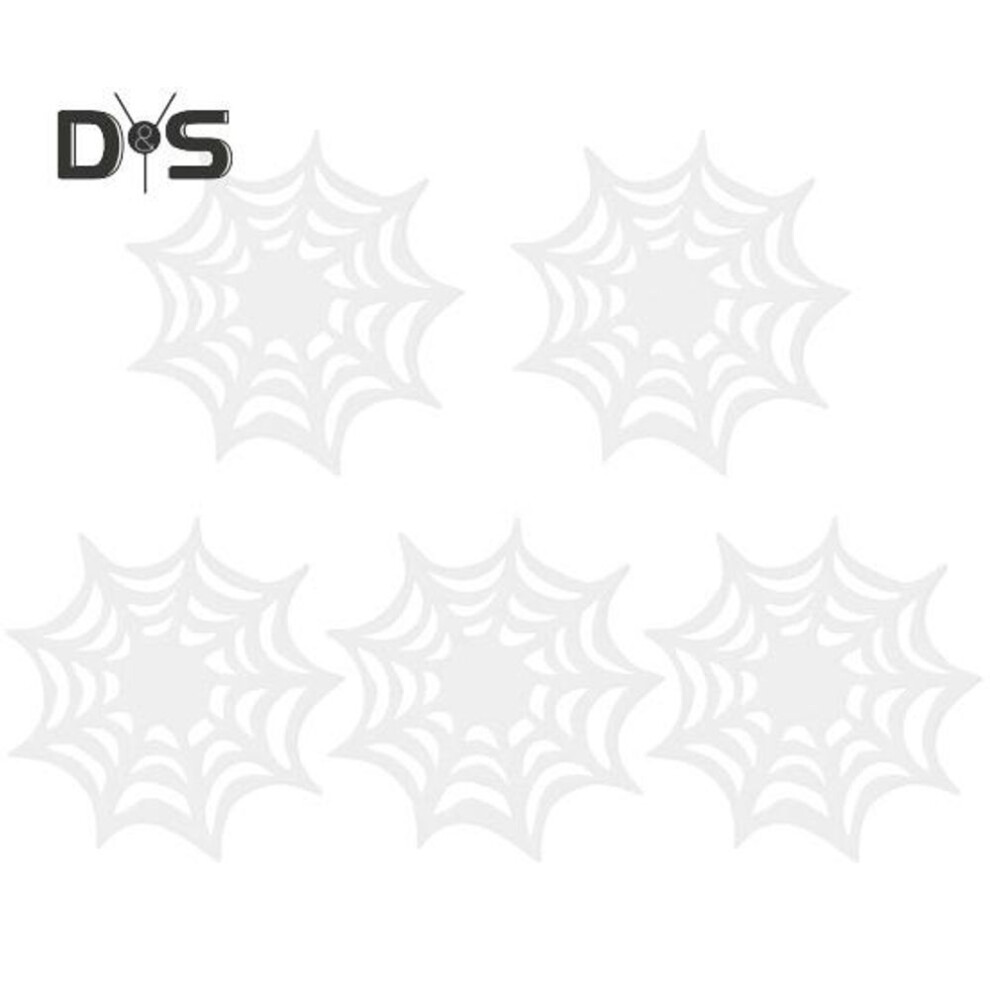 (fluorescent green) 5 Pcs Halloween Placemats Coasters Spider Web Table Halloweens Placemats Nightclub Bar Create Atmosphere Horror Drink Mat Doilies Supplies Decor
