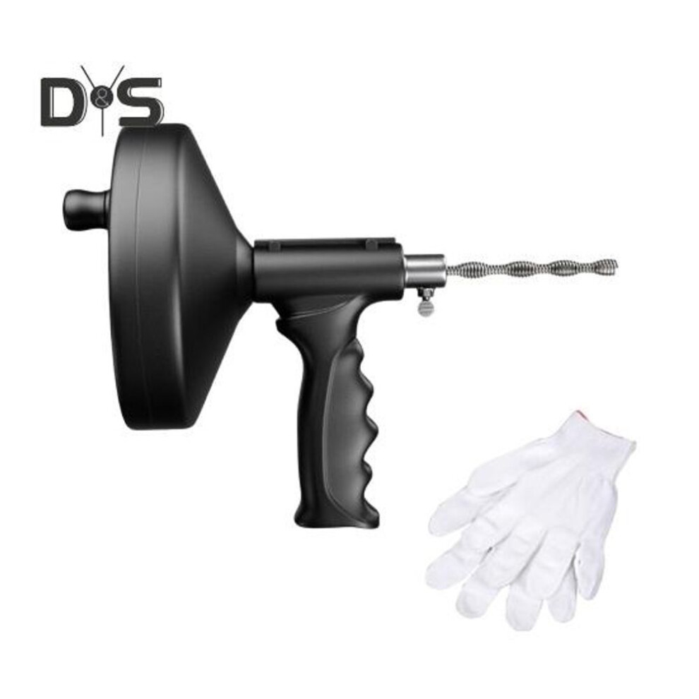 (black, 10M) Sewer Unclogger Kitchen Bathtub Bathroom Easy Operation Flexible Steel Wire Drain Pipe Tool Heavy-duty Spring Steel Wire Drain Cleaner