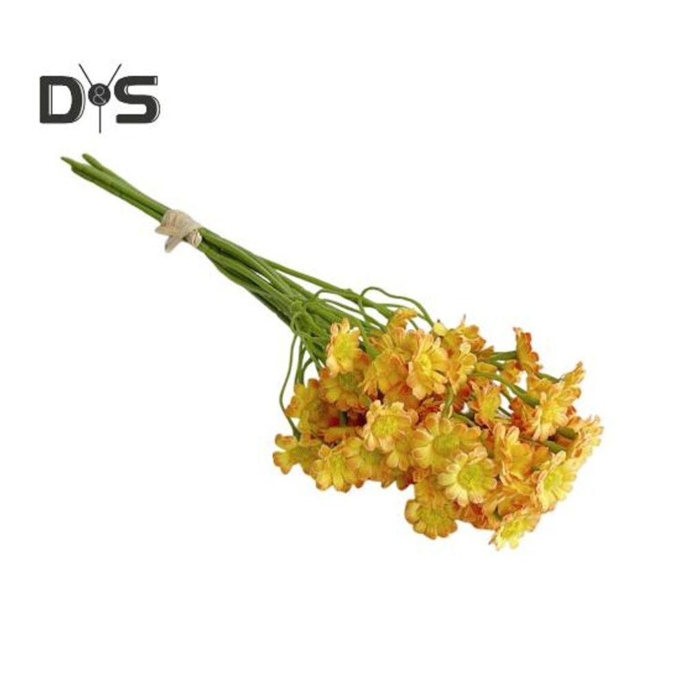 (orange) Artificial Chamomile Bunch Faux Chamomile Flowers Reusable Fake Chamomile Blooms for Vase Home Wedding Birthday Party Decoration