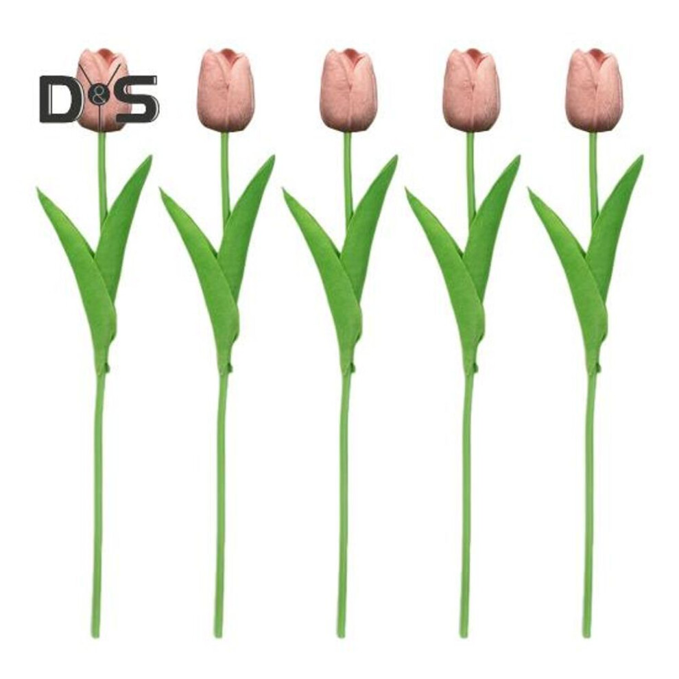 (light pink) 5 Pcs Simulated Tulip 34cm Artificial Tulip Fake Flowers Faux Tulip Bulk Mother's Day Gift For Vase Home Kitchen Wedding Spring Party Decorations