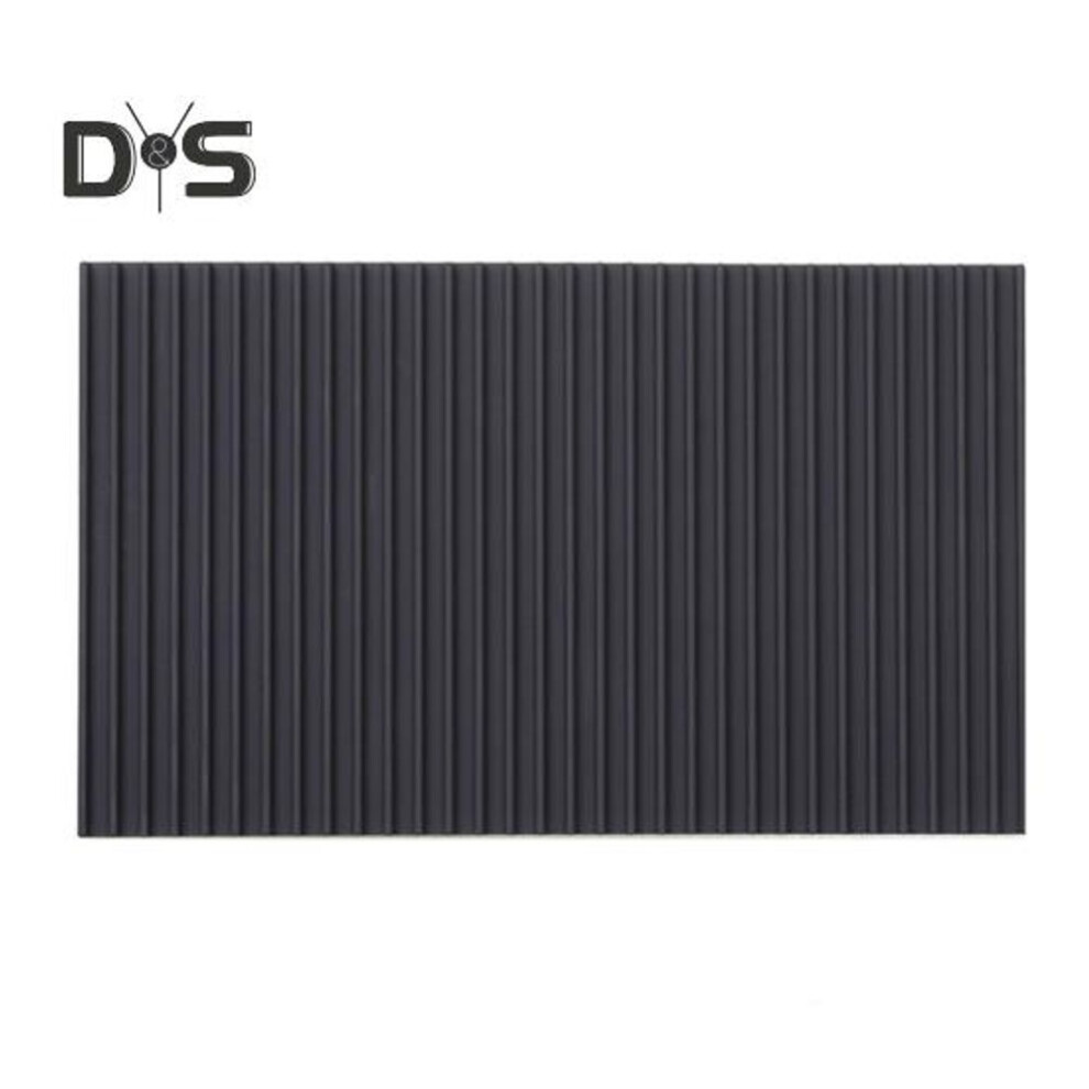 (dark gray, L) Silicone Drain Mat For Kitchen Counter Easy To Clean Dish Drying Mat Food-grade Fast Dry Collapsible Pot Mat Non-slip Heat Resistant Household Sink
