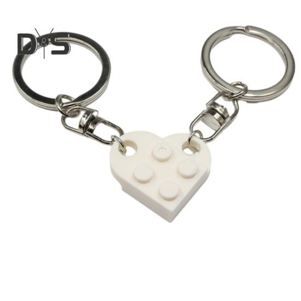 (Other) 1 Pair Detachable Heart Pendant Keychain Matching Brick Key Ring Couple Lover Key Chain Valentine Day Gift