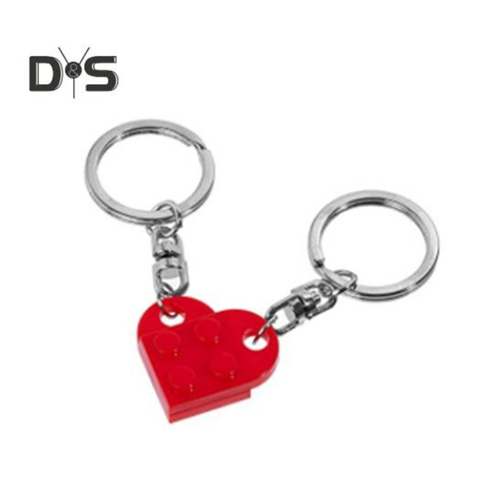 (Other) 1 Pair Detachable Heart Pendant Keychain Matching Brick Key Ring Couple Lover Key Chain Valentine Day Gift