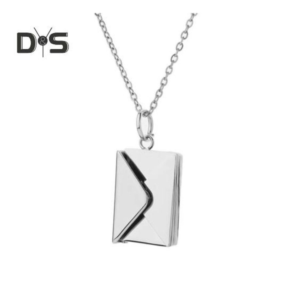 (silver) Creative Envelope Pendant Necklace Adjustable Length Women Necklace Birthday Valentine Day Jewelry Gift