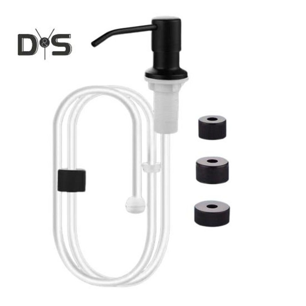 (black, 1M) Soap Dispenser For Kitchen Sink Stainless Steel Countertop Pump With 1m Extension Tube Kit 360-degree Rotation Anti-corrosion Hand Wash Pump For Home