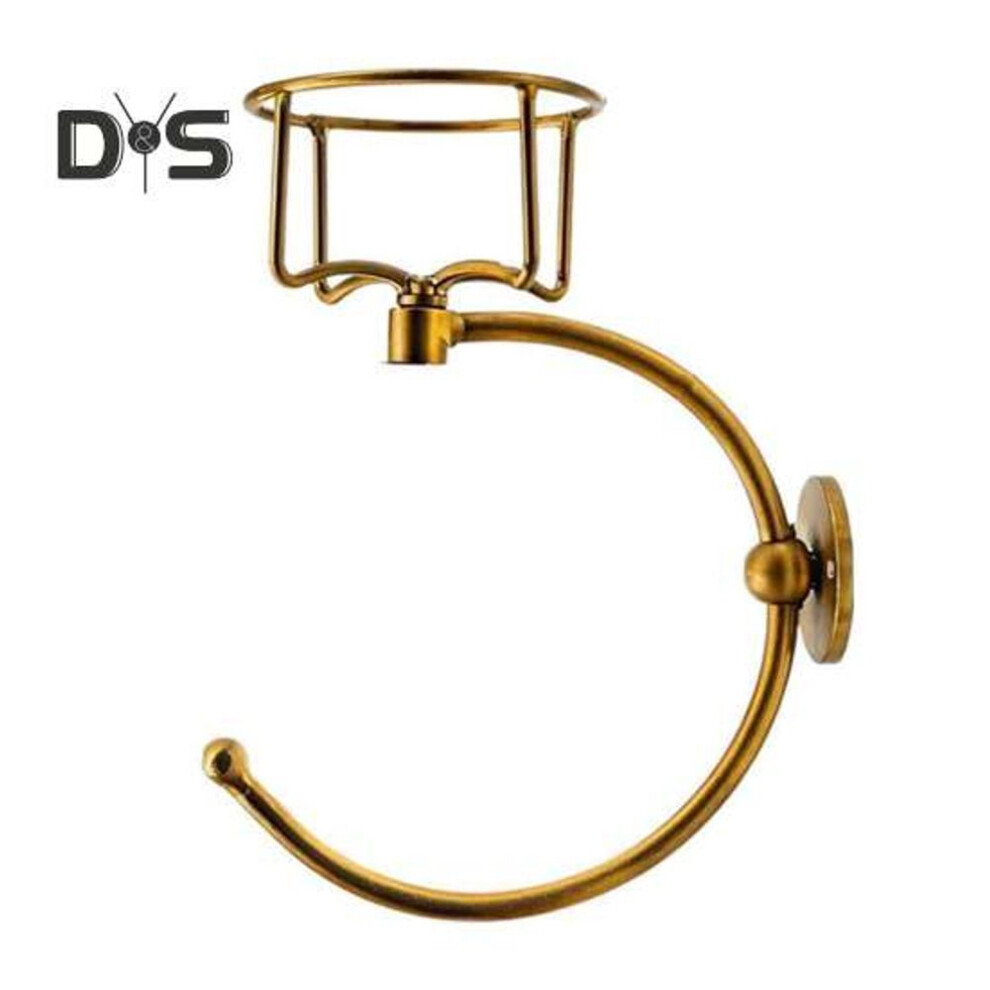Rustic Towel Ring with Candle Holder Heavy Duty Metal Wall Mount Bathroom Hand Towel Hook Hanger Rack with Vintage Light Candle Stand