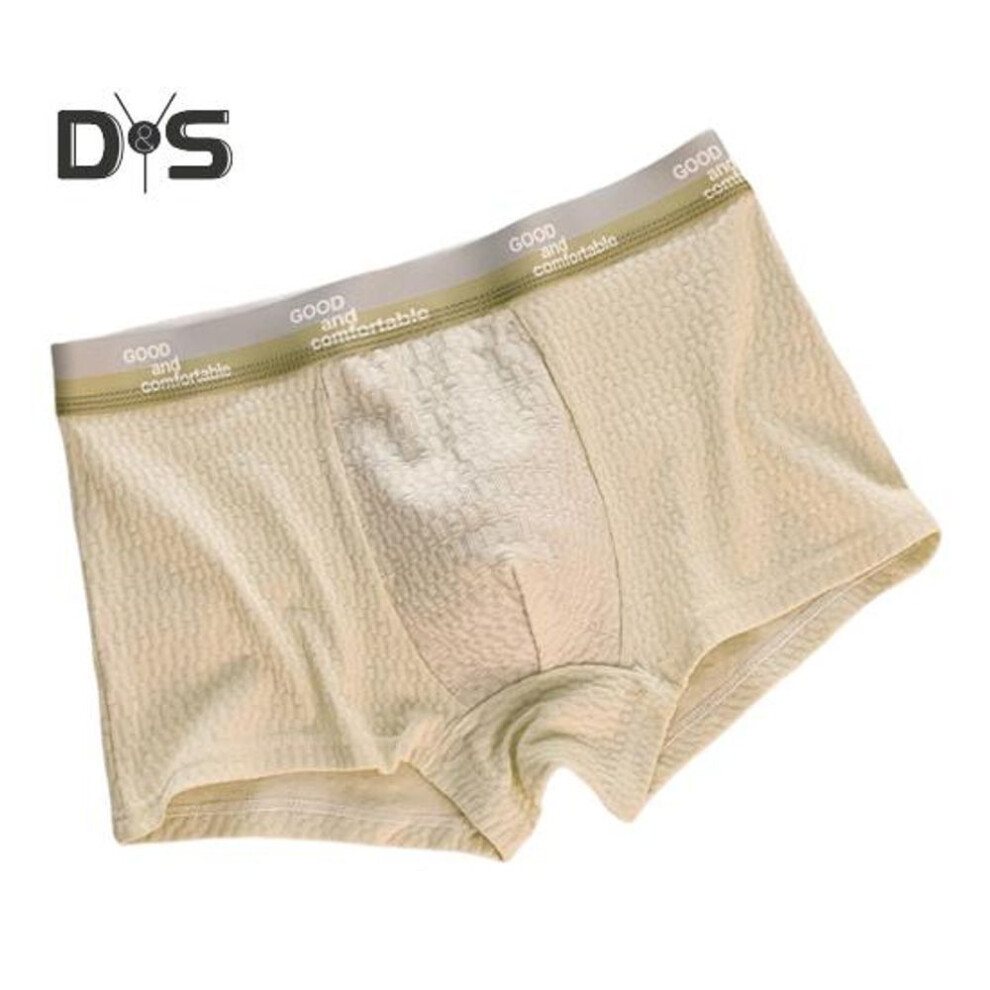 (light green, XL) Men Boxer Underwear Mid-rise Elastic Waist Letter Print U-Convex Shorts Briefs Breathable Smooth Lines Boxer Briefs