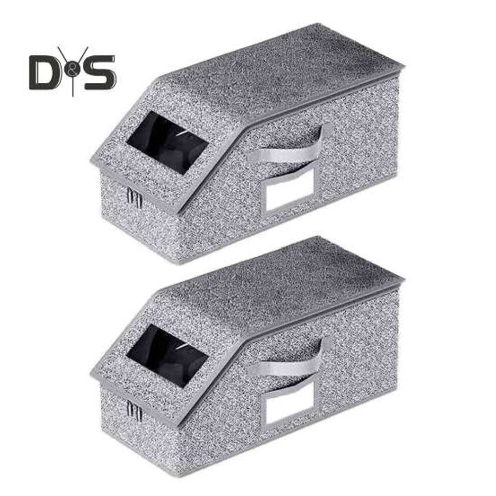 (as the picture, 2pcs) 1/2pcs Hat Storage Box Baseball Cap Organizer With Transparent Window Zipper Closure Dust-proof Stackable Hat Holder Box