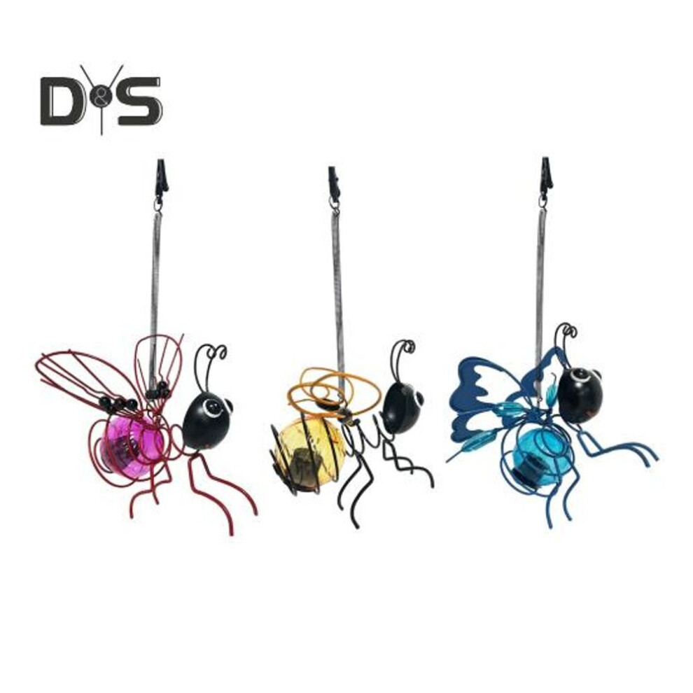 (multicolor, 3pcs) 3 Pcs Solar Bee Simulation Lights IP44 Waterproof Outdoor Hanging Insect Light with Elastic Spring All-Weather Lighted Bee Decoration for Garden
