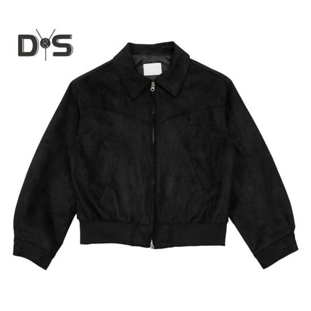 (black, XL) Men Short Jacket Lapel Long Sleeve Zipper Closure Solid Color Design Coat with Side Pockets Short Style Outwear
