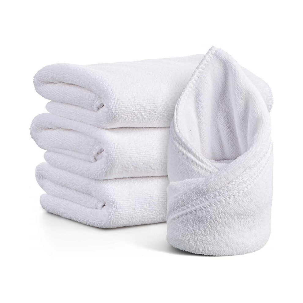 White Hand Towels 3 PCS Wash Cloths Soft Microfiber Face Bathroom Washcloth Lightweight Camping Towels Thin Yoga Towels Fit Gym Salon Bath Facial Esth
