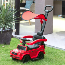 HOMCOM Kids Ride-on Push Car 3 in 1 Benz G350 Baby Floor Slider Walker, Red