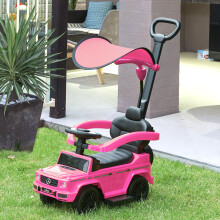 HOMCOM Kids Ride-on Push Car 3 in 1 Benz G350 Baby Floor Slider Walker, Pink