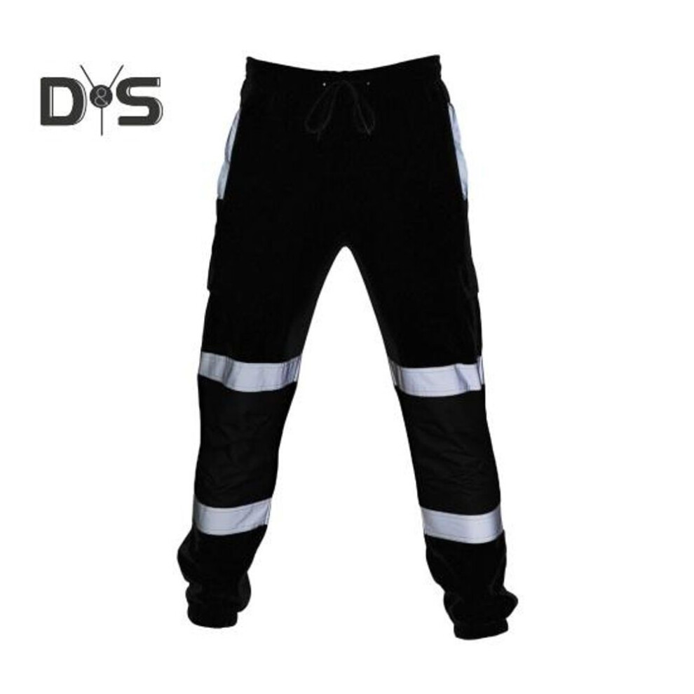 (black, M) Reflective Safety Pants 360 Degree Reflective Zones High Visibility Nocturnal Outdoor Construction Worker Night Shift Running Biking Trousers