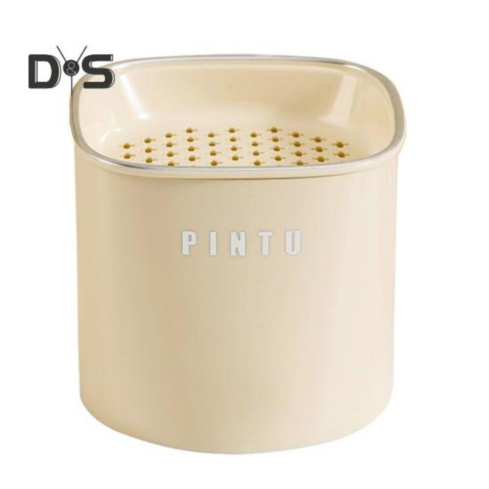 (as the picture, A) Tea Drain Bucket Garbage Wastebasket with Lid Compact Size Portable Easy to Clean Bathroom Trash Can Tiny Waste Basket