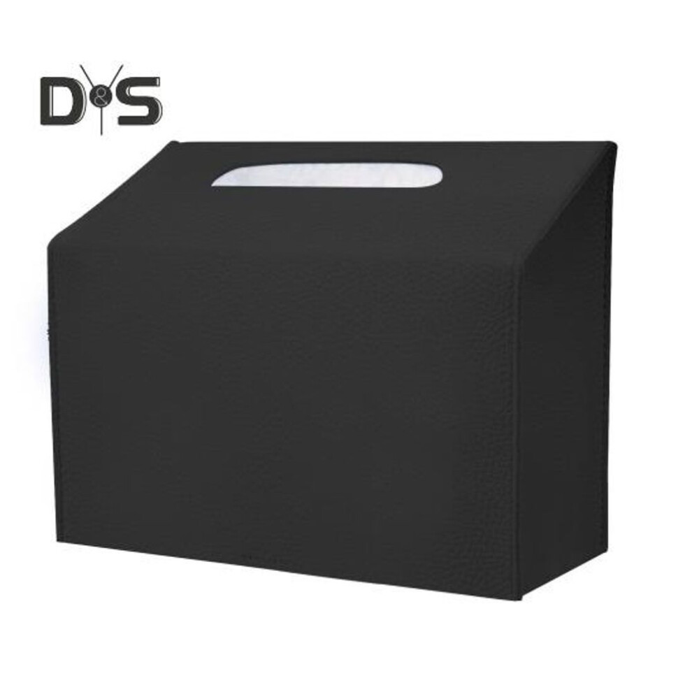 (black) Disposable Hand Towel Box Cover Solid Color Design Waterproof Easy To Clean Bathroom Tissue Box Cover Holder