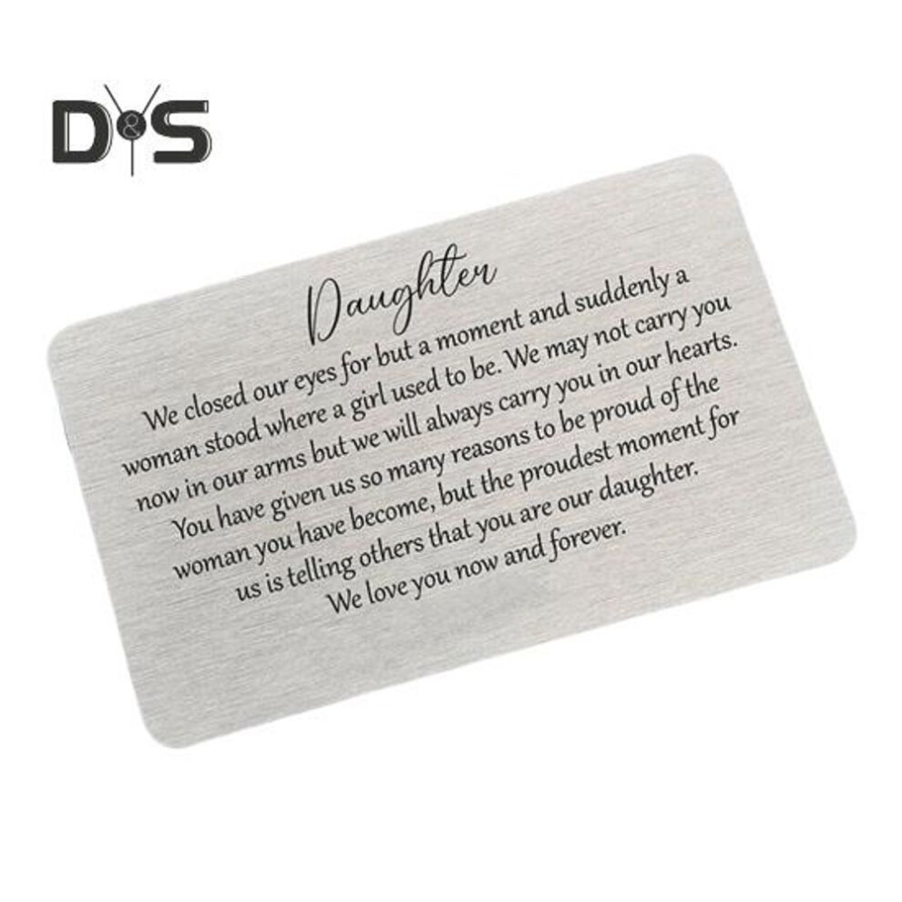 (as the picture, D) Engraved Wallet Card Insert Stainless Steel Wallet Card I Love You Sentimental Keepsake Anniversary Birthday Gift for Him Husband Boyfriend