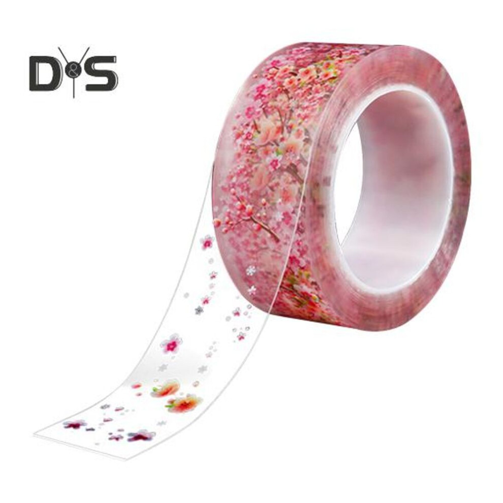 (pink, L) 1 Roll 420cm Clear Flower Caulk Tape Waterproof Adhesive Bathroom Toilet Bathtub Caulking Tape Kitchen Wall Edge Sealer Sticker Sealant Strip