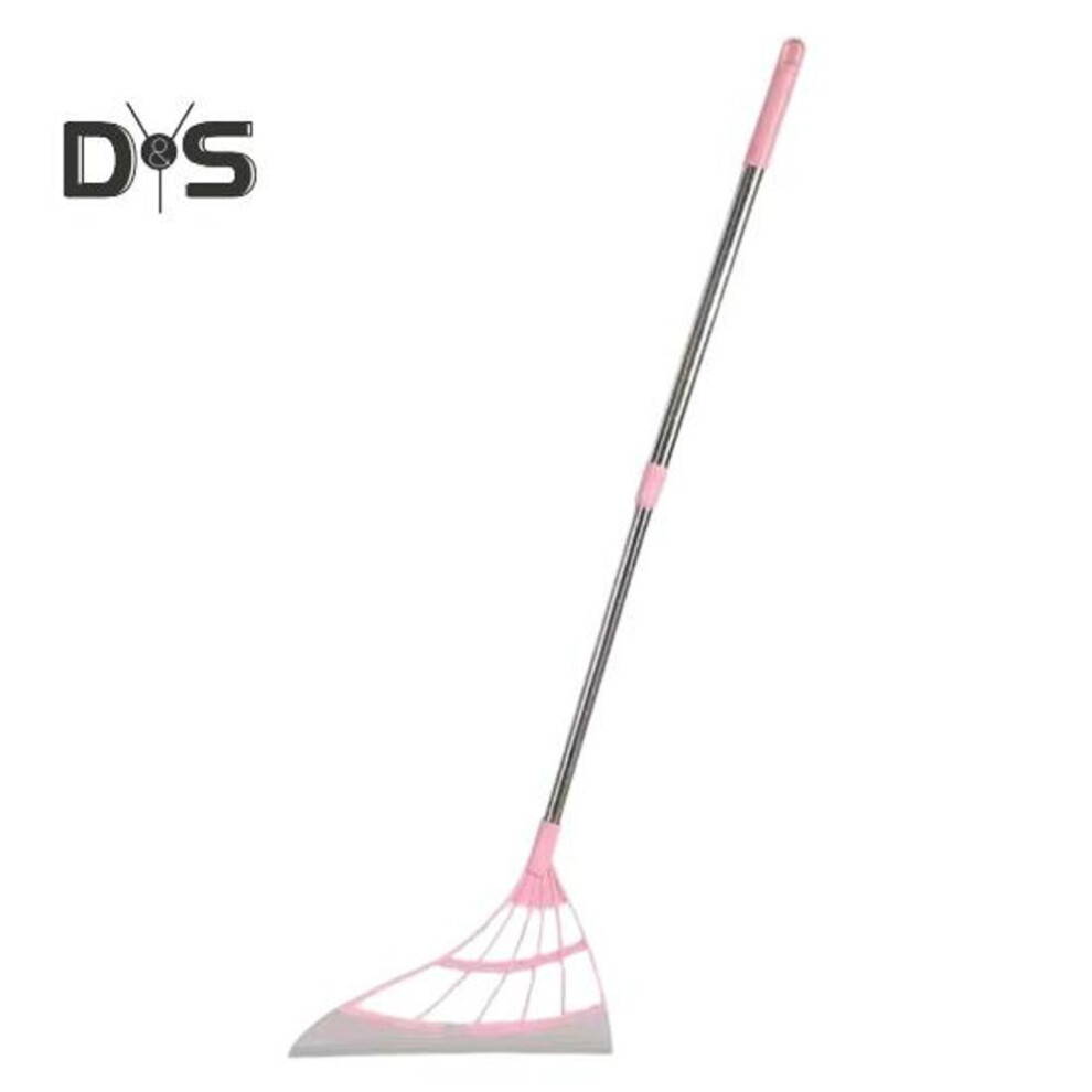 (pink, B) Silicone Broom Set Floor Cleaning Rubber Broom Multifunctional Broom Sweeper Ergonomic Design 45 Degree Bevel Broom