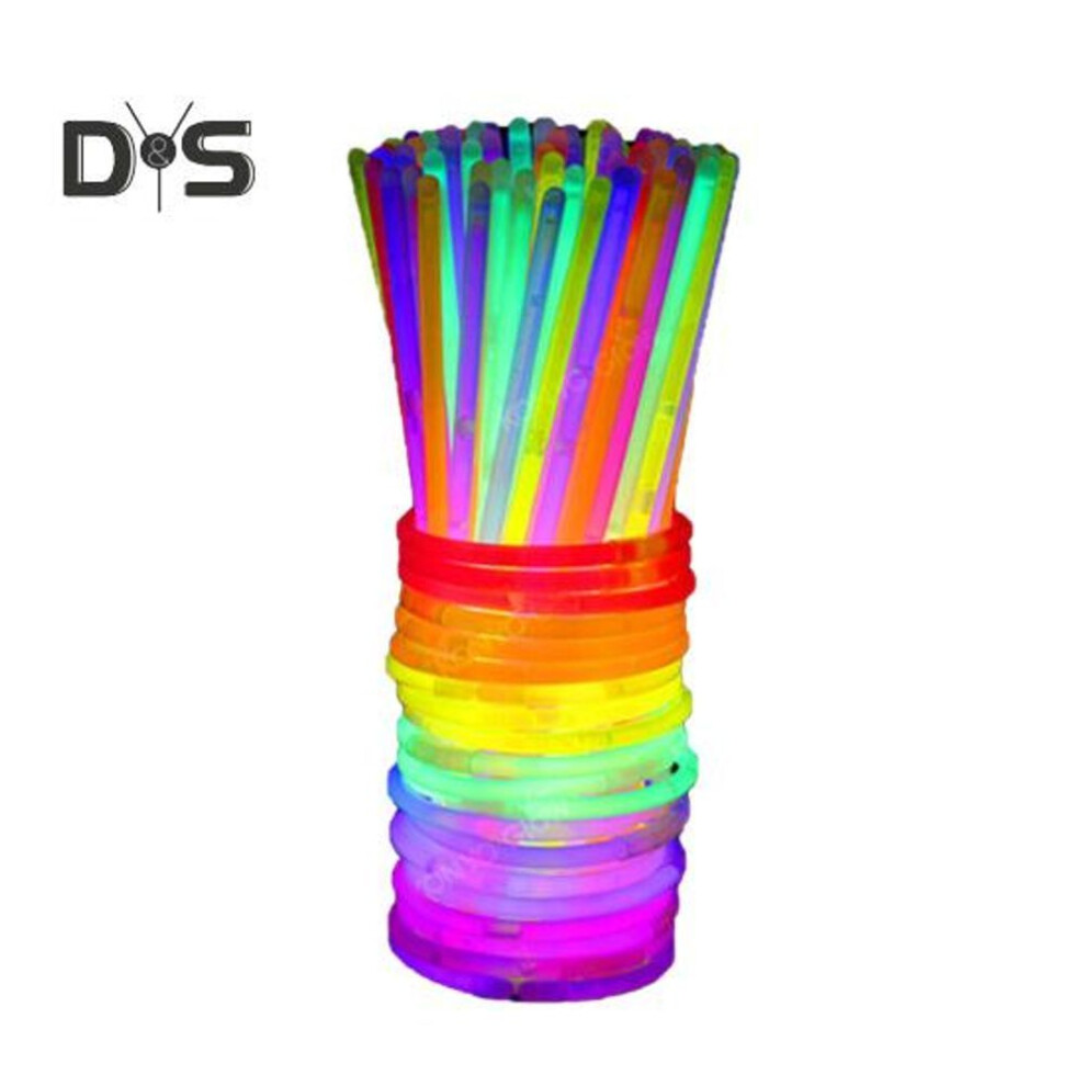 100pcs Glow Stick Bulk Glow-in-the-dark Disposable Kids Adults Necklace Bracelet Light Up Wand Glowing Strip Toy Party Favors Supplies