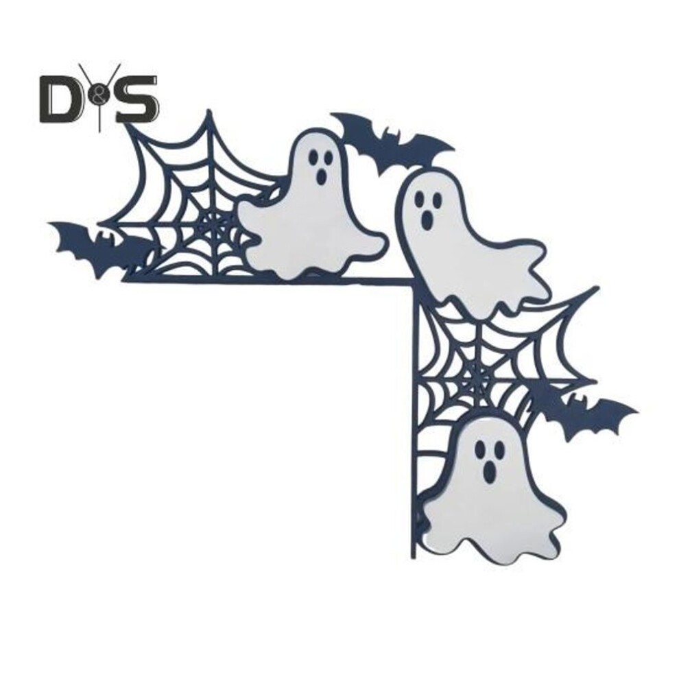 (as the picture, A) Cat Door Topper Reversible Halloween Christmas Metal Decoration Kitty Knife Door Wall Corner Sign Holiday Ornament