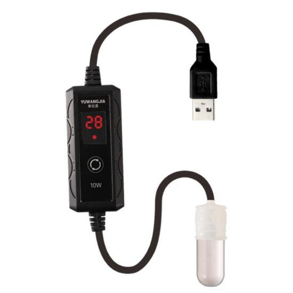 (white) With Built In Thermometer Fish Tank Heater Energy-saving Practical Turtle Mini Usb Heating Rod
