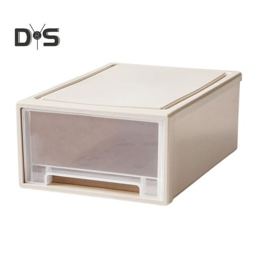 (as the picture, L) Plastic Drawer Storage Organizer Stacking Drawers Strong Load-Bearing Recessed Handle Design Large Capacity Storage Box