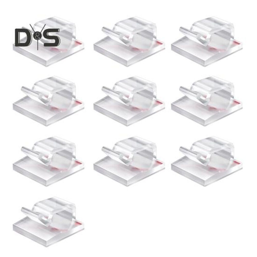 (white, 10pcs) 10/50Pcs Clear Cable Management Clip Self Adhesive Multi-functional Wire Fixing Clip Sticky Cord Holder Outdoor Christmas Fairy Light Organizer Clip