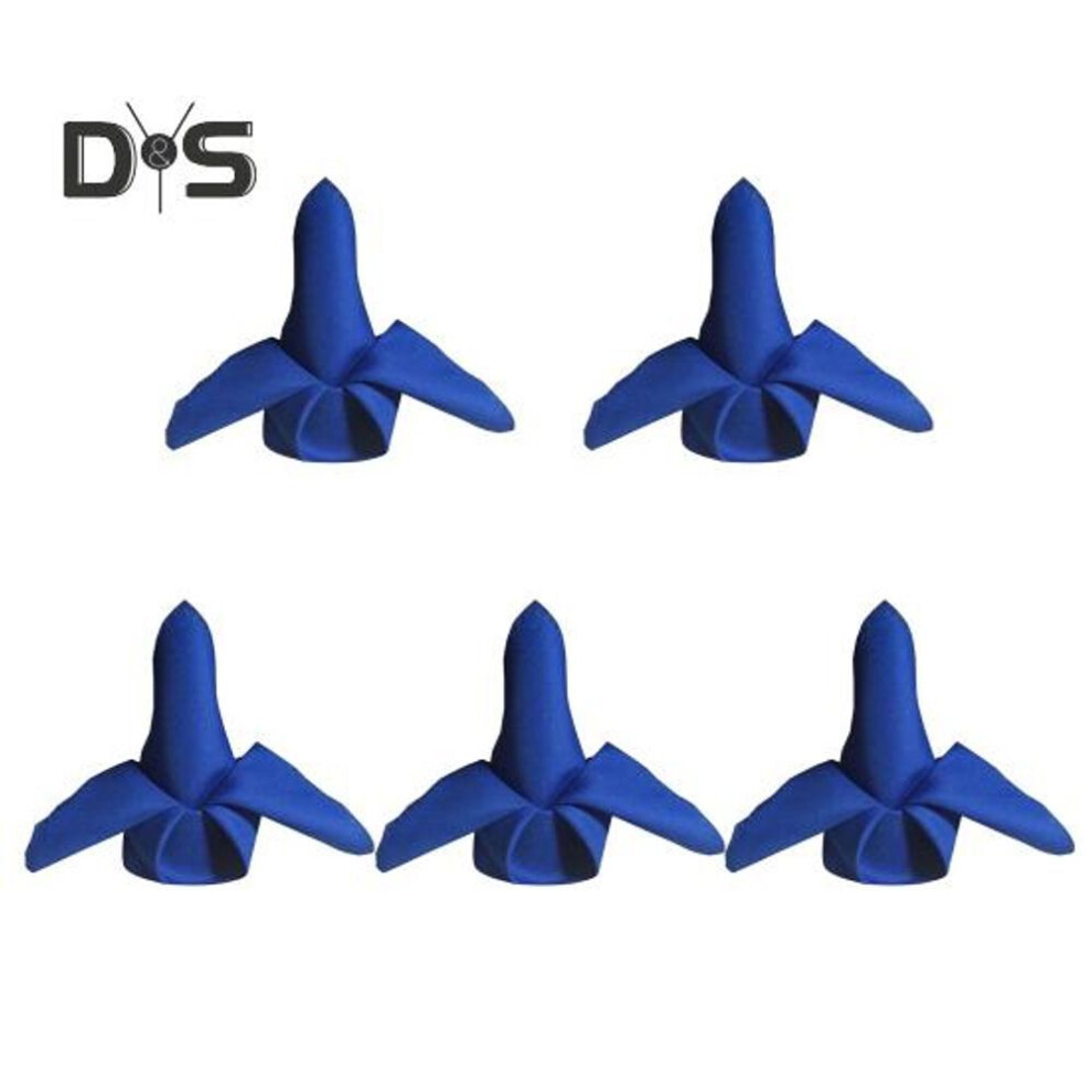 (royal blue, 5pcs) 1/5 Pcs Dinner Napkin Solid Color Seamless Ruffled Edges Table Decor for Hotel Restaurant Dining Banquet Wedding Party Napkins