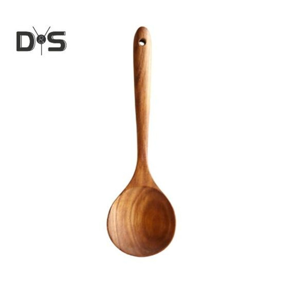 (as the picture, E) Wooden Cooking Utensils Cooking Spatulas Soup Ladles And Rice Spoons Nonstick Kitchen Tools for Comfortable Grip And Easy Cleaning