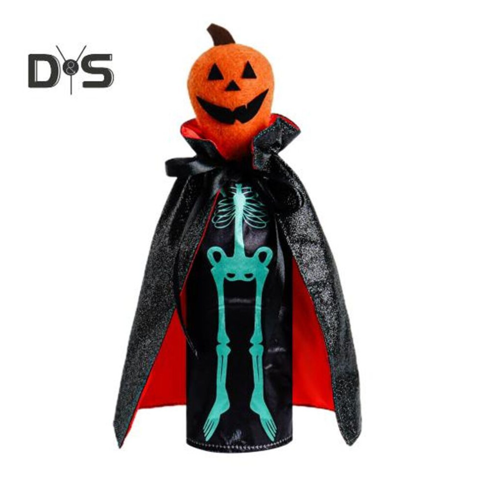 Halloween Wine Bottle Cover Decoration Skull Pumpkin Wine Bottle Holder Bag Table Centerpiece For Halloween Party