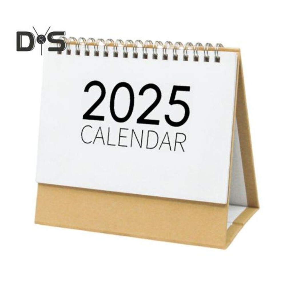 (as the picture, M) 2025 Desk Calendar Small Stand Up Double-Coil Binding Monthly Calendar Daily Planner Event Marking Table Calendar for Home Office School