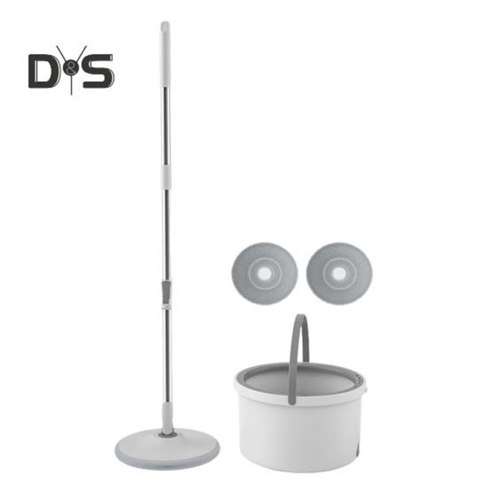 (as the picture, Round) Retractable Handle Mop 360 Degree Rotating Cleaning Microfiber Wet Dry Floors Mop Bucket Set Easy Corner Cleaning Mop