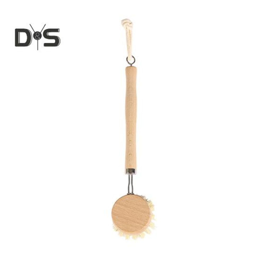 (as the picture, A) Pot Brush with Ergonomic Long/Short Round Handle High Density Bristle Wooden Cleaning Brush Stain Remover Brush