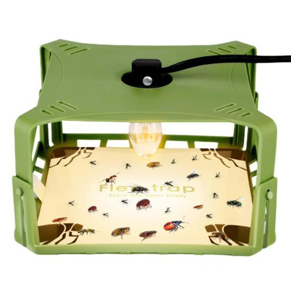 (green, AU Plug) Indoor Flea Trap Retractable Energy Saving Kid-friendly High Brightness Simple Installation Pet Control No-radiation Indoor Sticky Flea Trap With Led