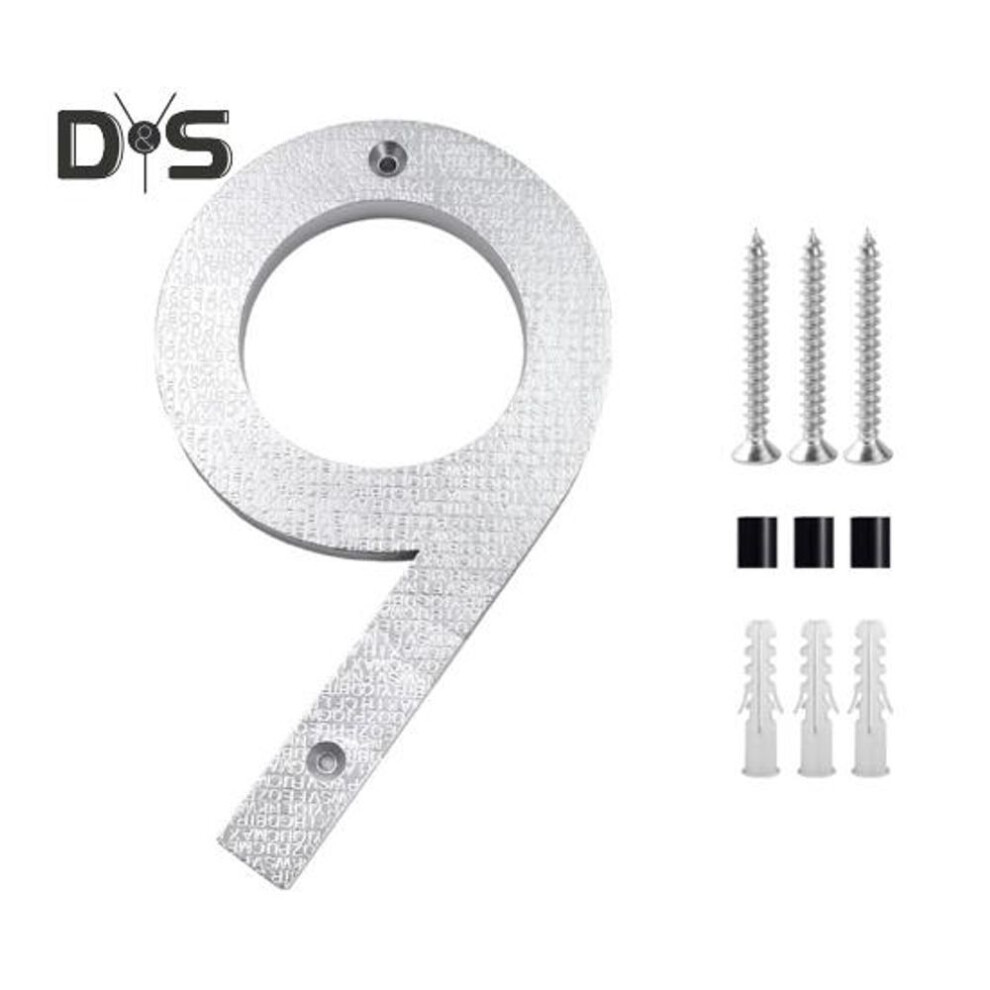 (as the picture, 9) 8-inch House Number With Bolts Nuts 1-9 3D Apartment Farmhouse High Visibility Outside Front Door Enhance Mailbox Number Floating Address Number