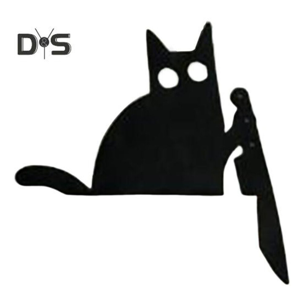 (as the picture, F) Metal Cat Door Topper Reversible Halloween Christmas Decor Kitty Corner Frame Sign Wall Vintage Spooky Decoration