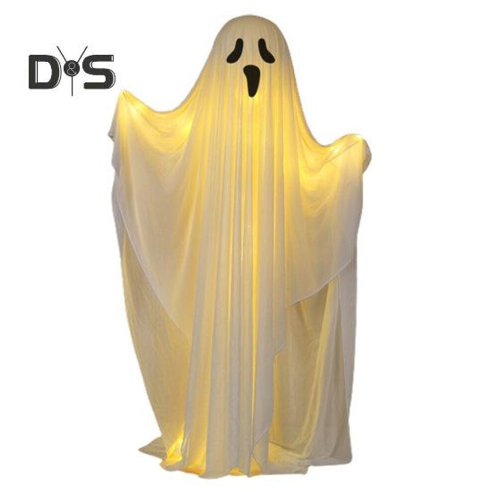 (as the picture, C) Halloween Ghost Decoration Outdoor Indoor Ghost Stand With String Lights Spooky Ghost Decor For Yard Front Porch Halloween Party Display