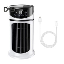 Portable Quiet Oscillating Floor Standing Bladeless Fan with 6 Wind Speeds Timer Cooling Fan Table Air Conditioner