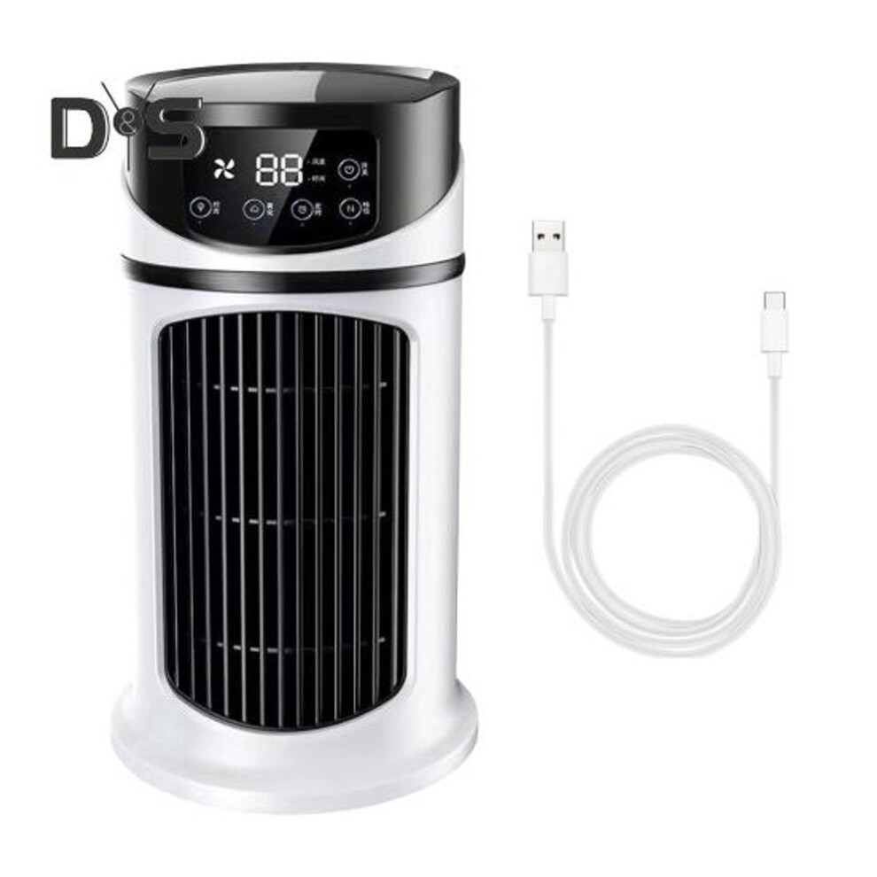 Portable Quiet Oscillating Floor Standing Bladeless Fan With 6 Wind Speeds Timer Cooling Fan Table Air Conditioner