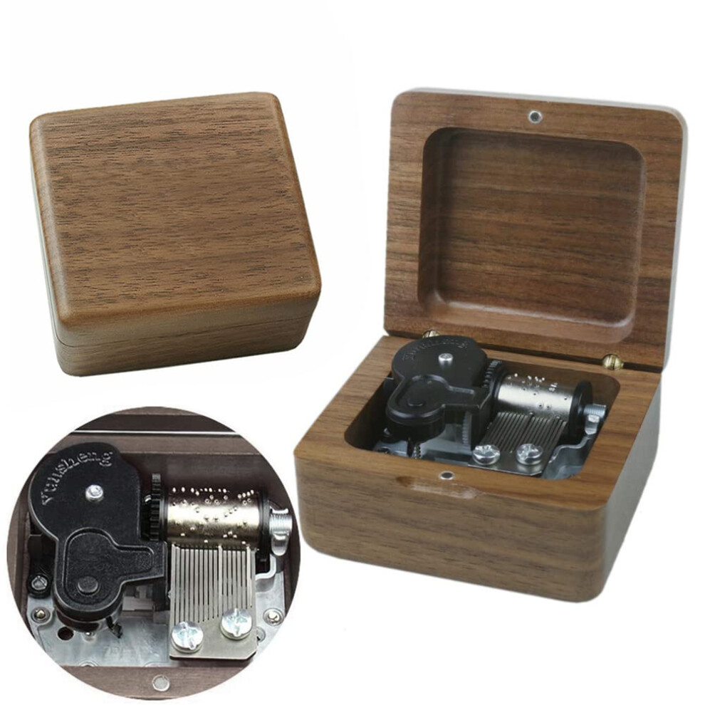 Sinzyo Spieluhr, Vintage-Stil, Geschnitzter Holzmechanismus, Spieluhr, Geschenk Zum Geburtstag, Valentinstag, Weihnachten (Tausend Jahre, Walnussholz--image